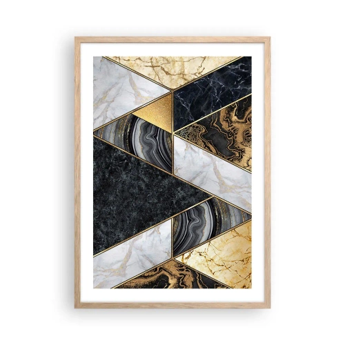 Plakat i ramme af lyst egetræ - Sten for sten - 50x70 cm