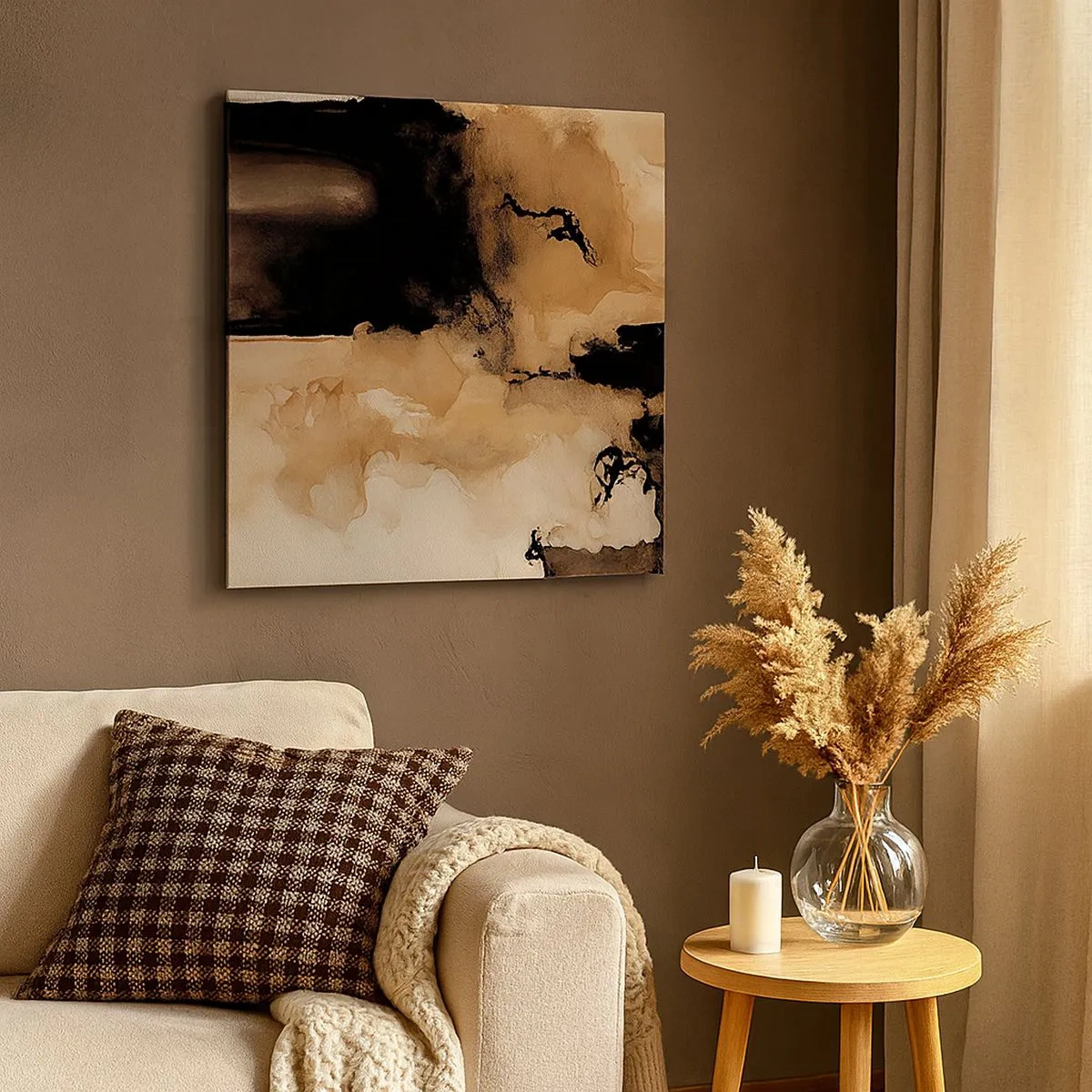 Lærredstryk - Billede på lærred - En spændende abstraktion - 30x30 cm