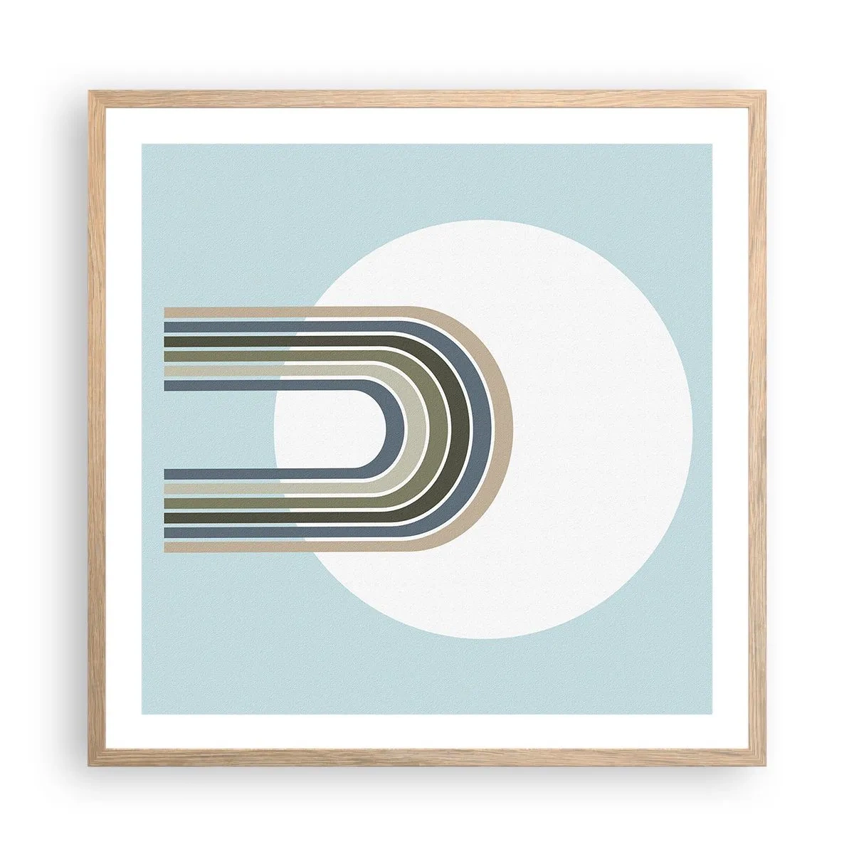Plakat i ramme af lyst egetræ - Uimodståelig tiltrækningskraft - 60x60 cm