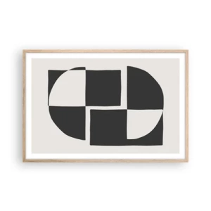 Plakat i ramme af lyst egetræ - Antitese - syntese - 91x61 cm