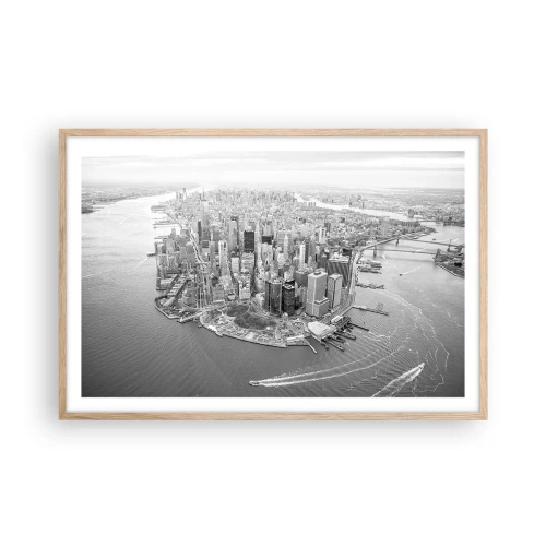 Plakat i ramme af lyst egetræ - Hvordan kan man ikke elske? - 91x61 cm