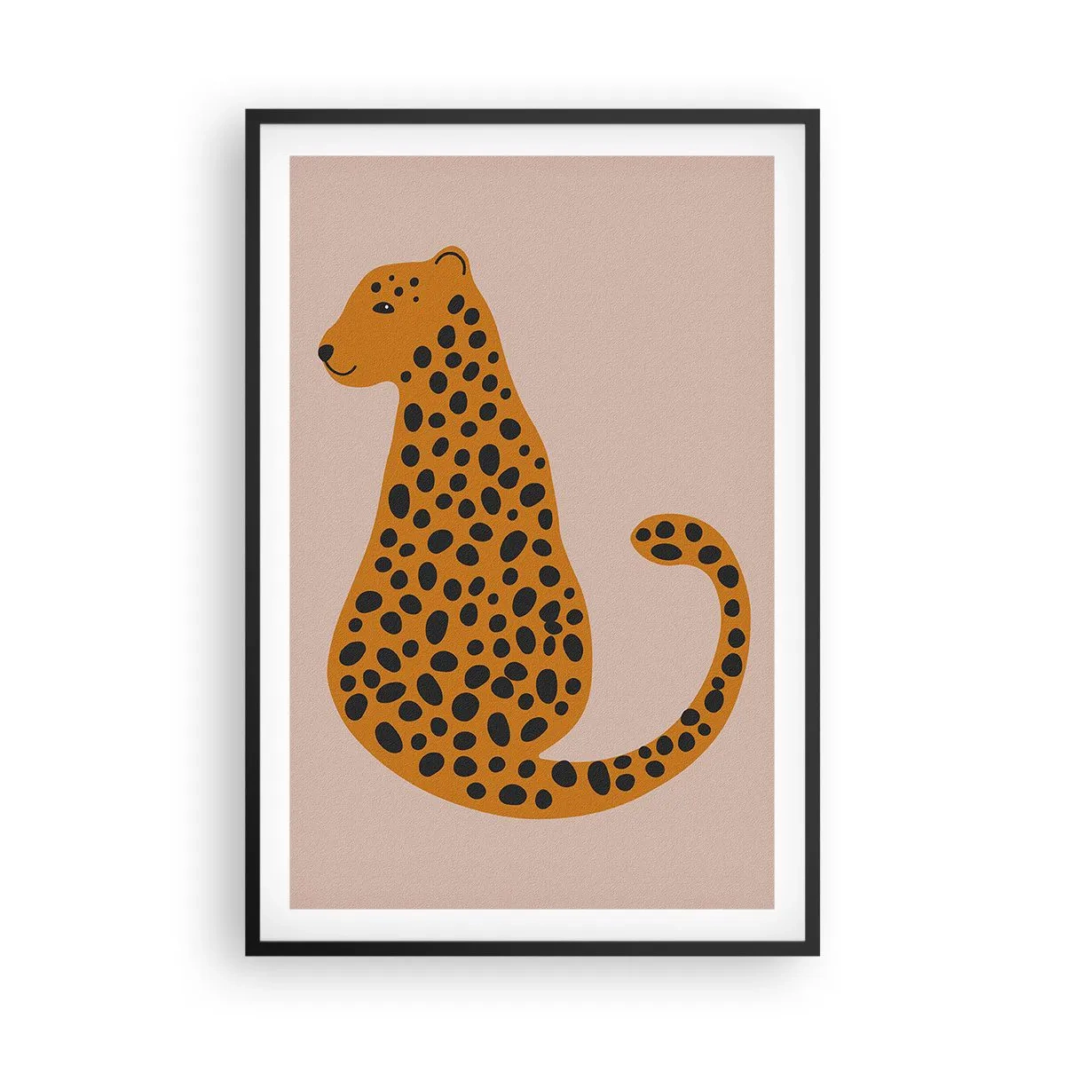 Plakat i sort ramme - Leopardprint er et moderigtigt mønster - 61x91 cm
