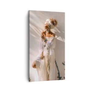 Lærredstryk - Billede på lærred - Solen og pigen - 45x80 cm