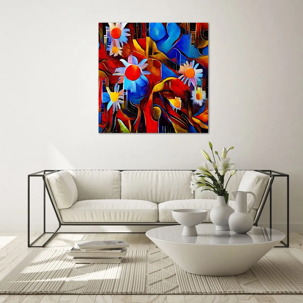 Billede på glas - Livets farver - 40x40 cm