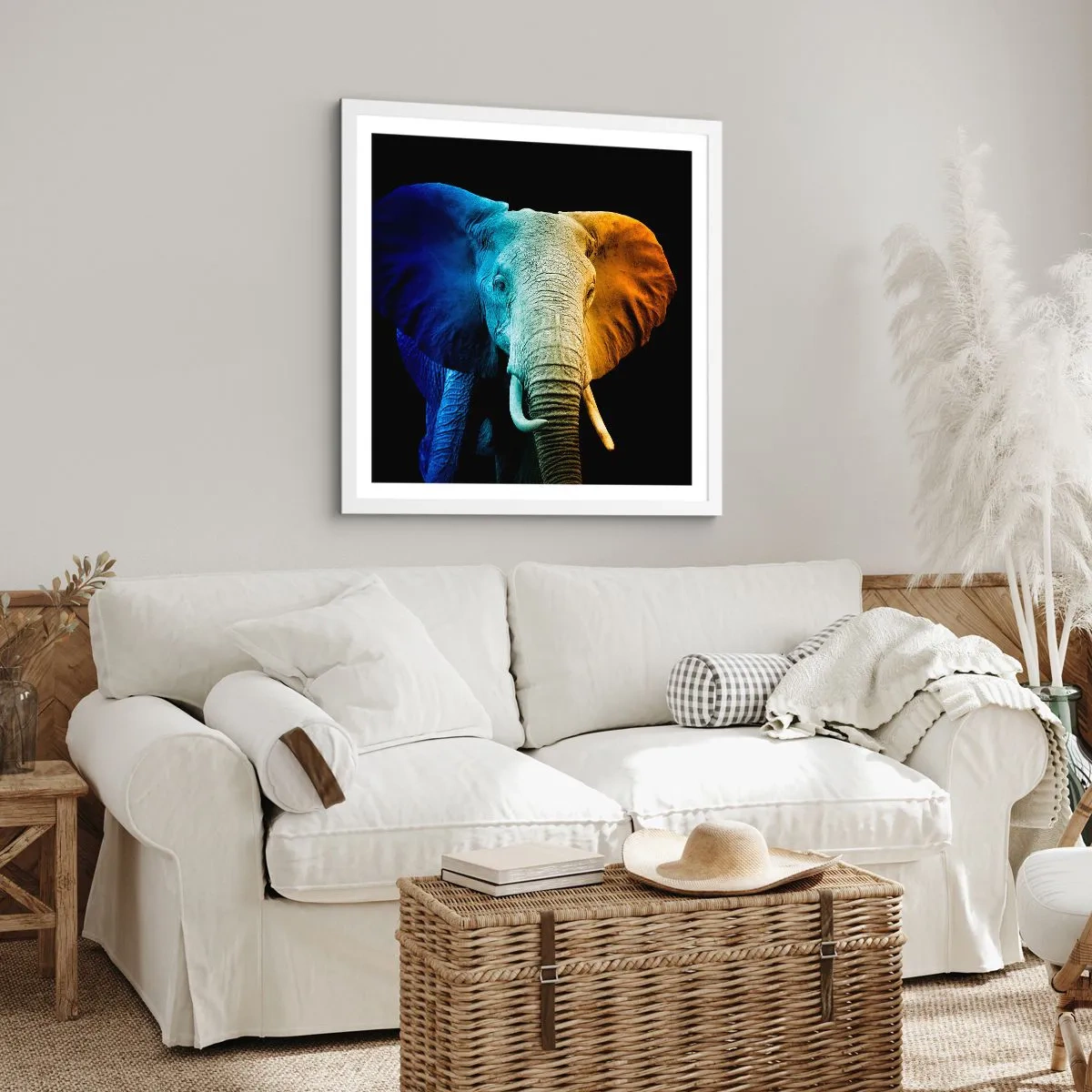 Plakat i hvid ramme - Excentrisk, ikke underlig - 40x40 cm