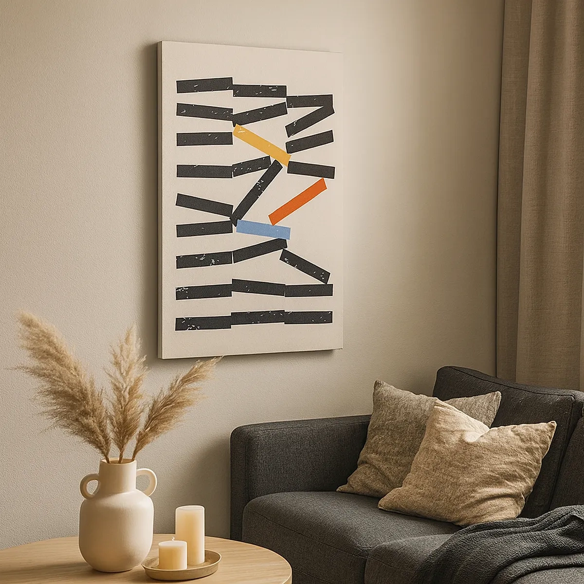Lærredstryk - Billede på lærred - Dominoer - komposition - 50x70 cm