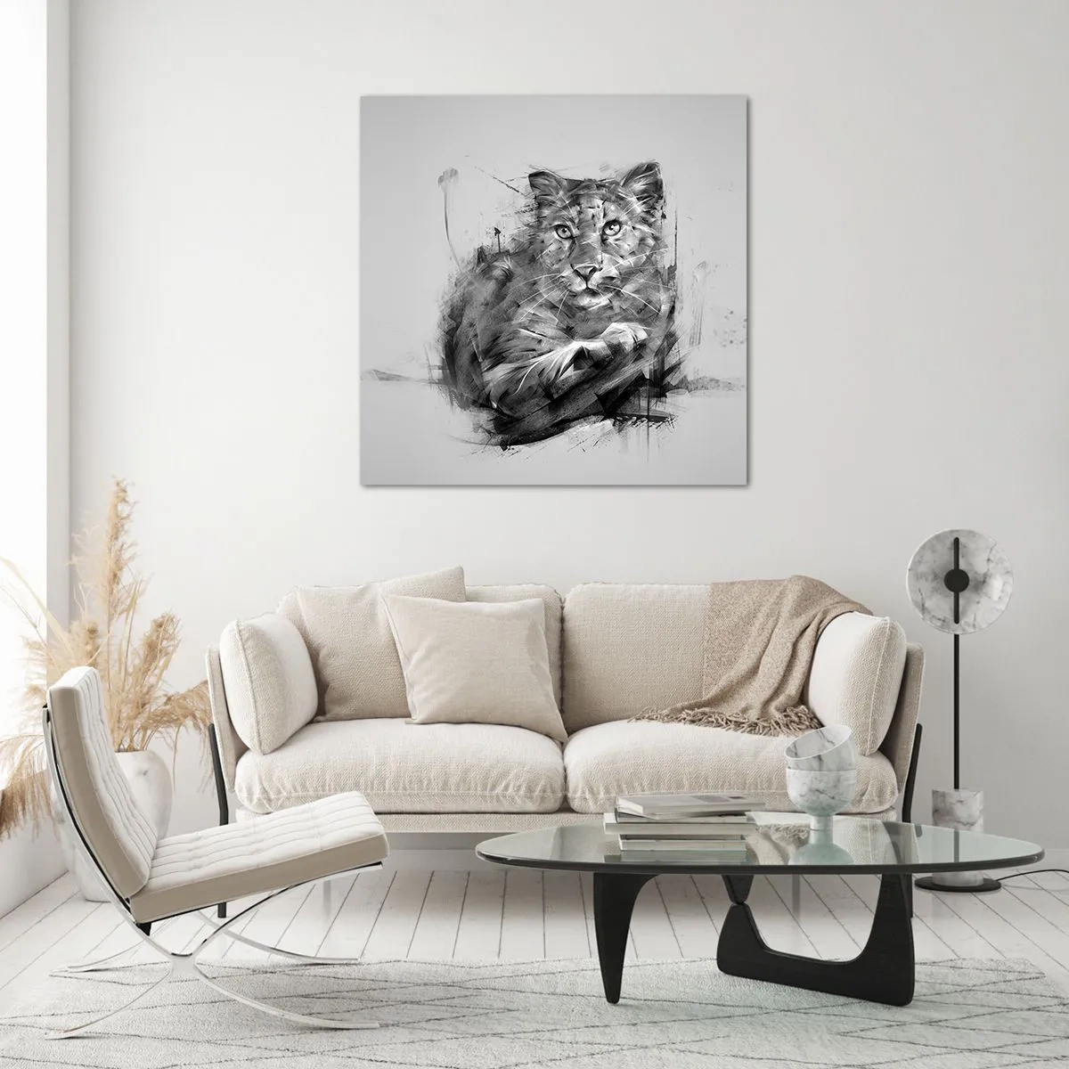 Billede på glas - Ja, jeg lytter godt efter - 70x70 cm