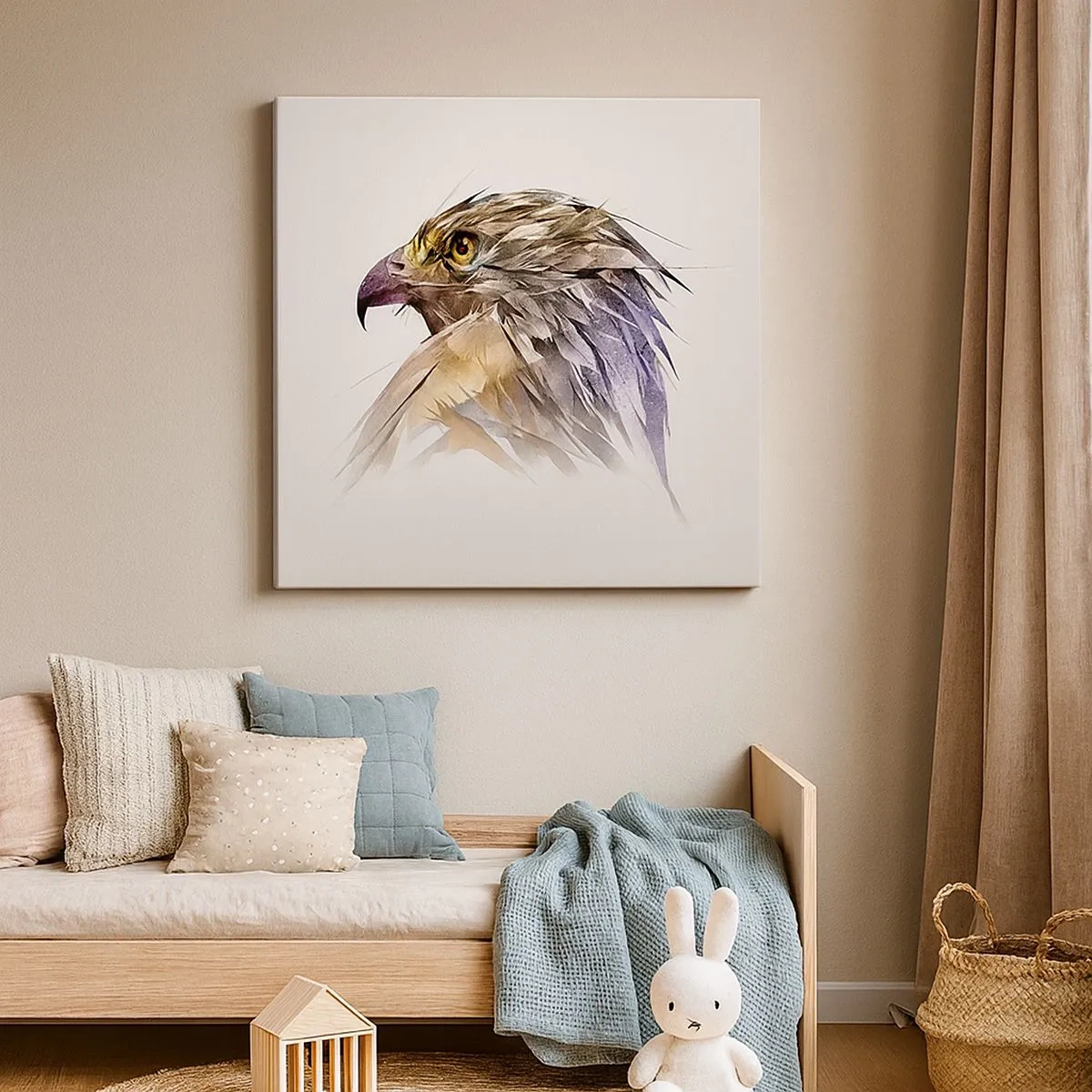 Lærredstryk - Billede på lærred - Portræt af en kriger - 30x30 cm