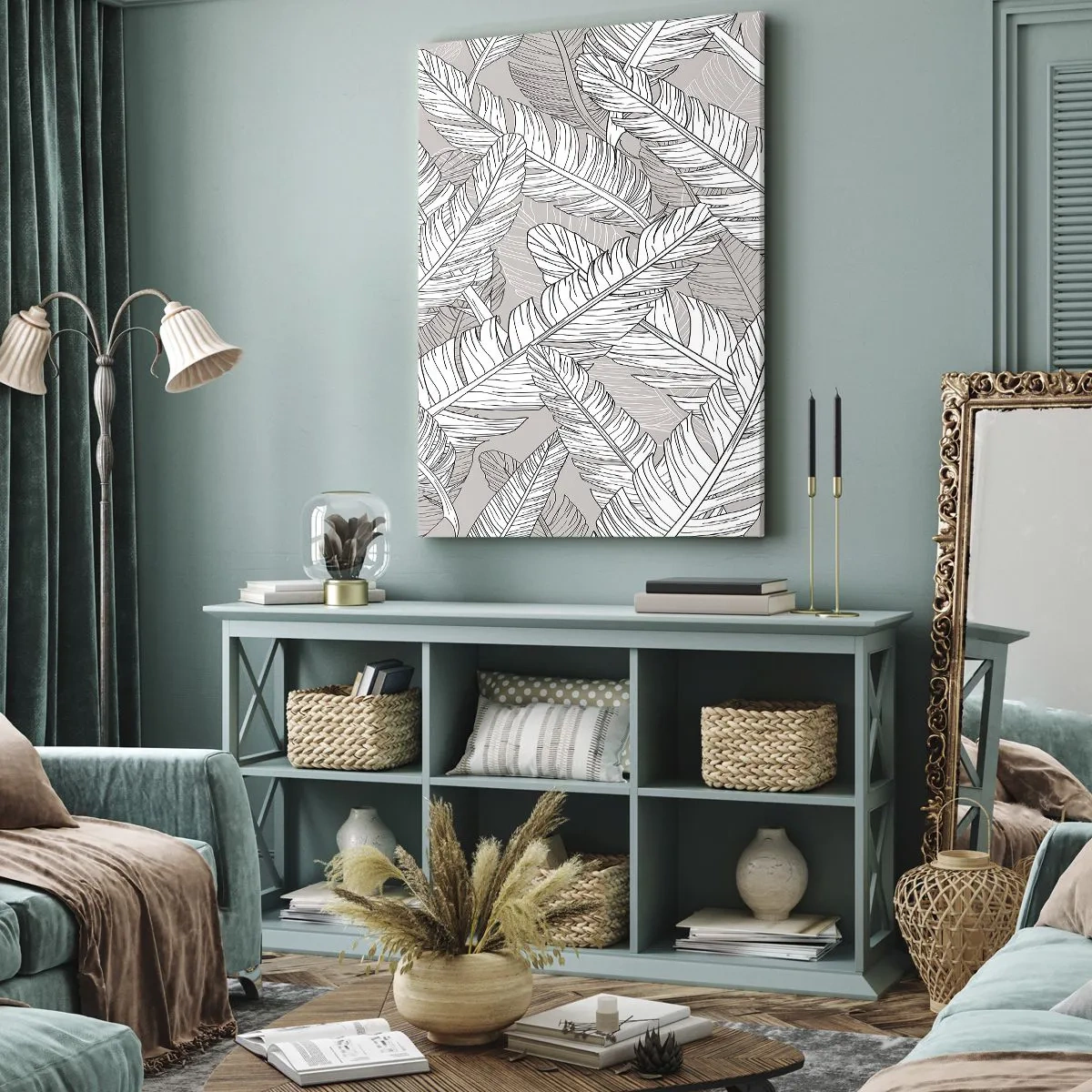 Lærredstryk - Billede på lærred - Fjerlig uro - 50x70 cm