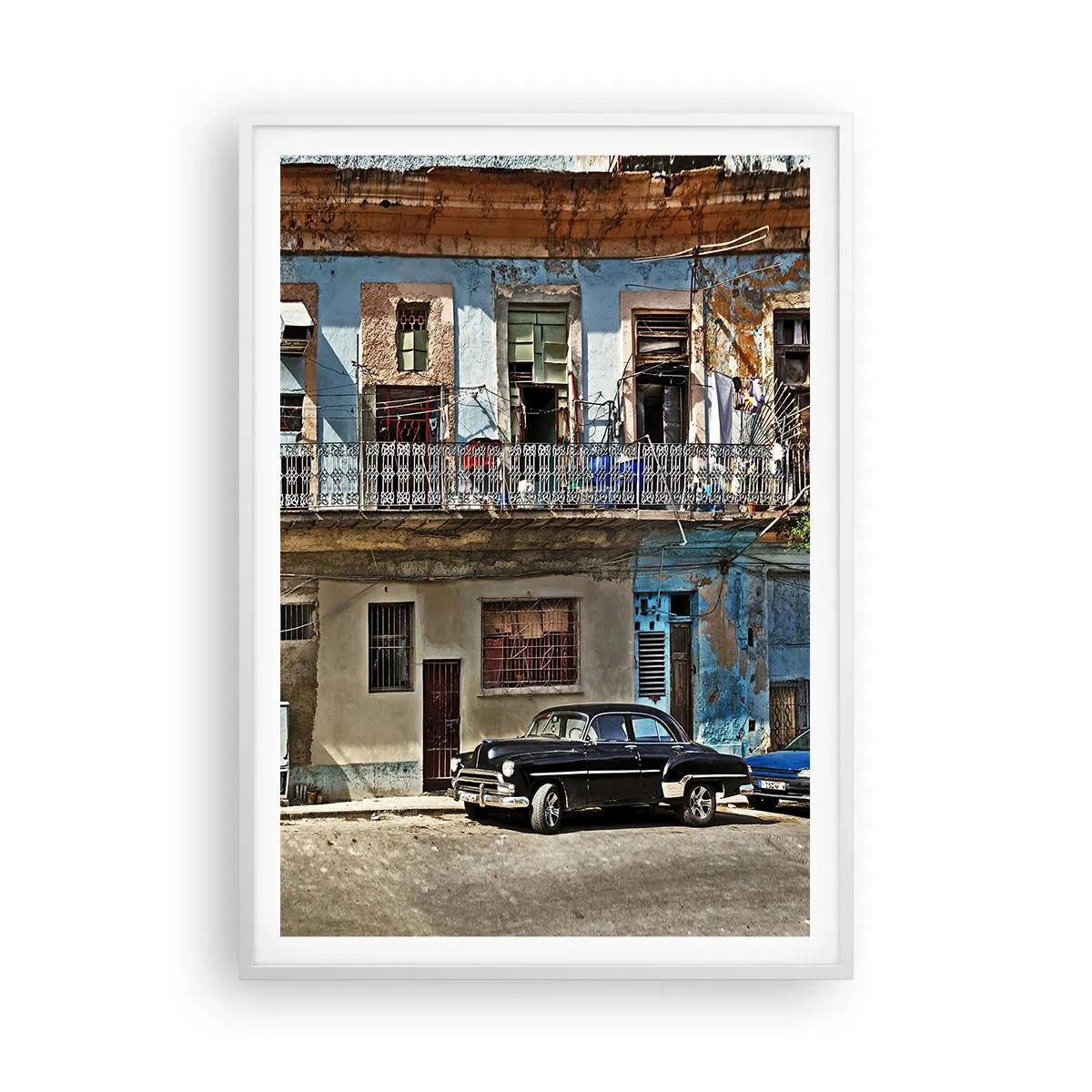 Plakat i hvid ramme - Havana stemning - 70x100 cm