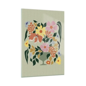 Billede på glas - En buket fuld af liv - 50x70 cm