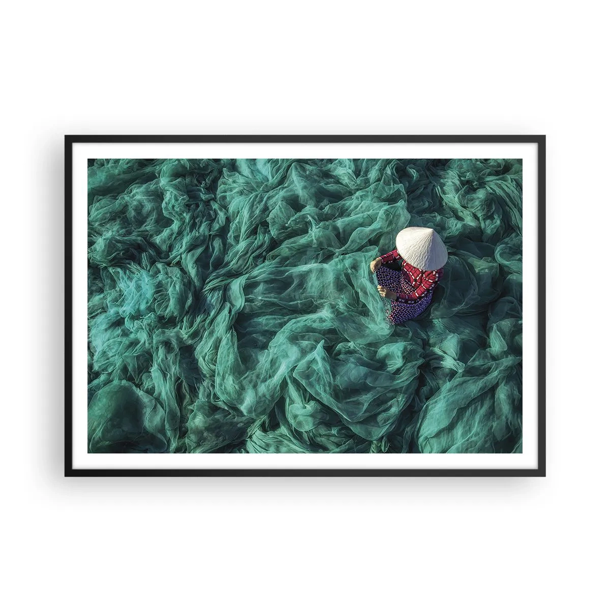 Plakat i sort ramme - I et hav af lys - 100x70 cm