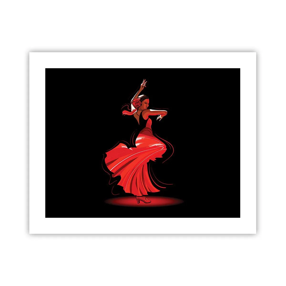 Plakat - Flamencoens brændende ånd - 50x40 cm