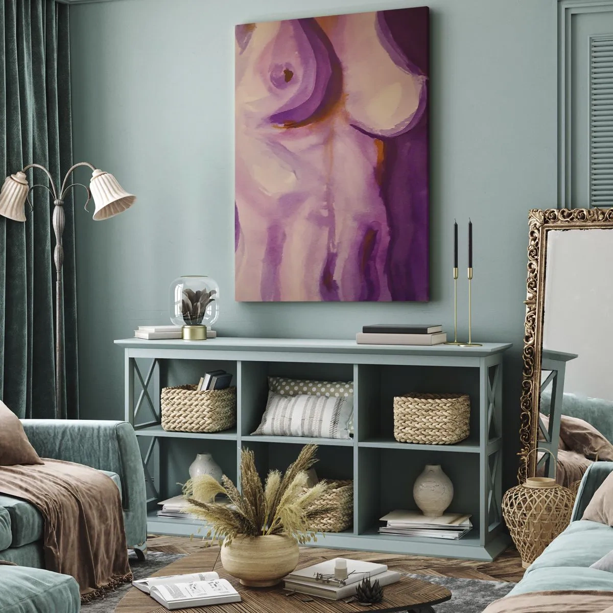 Lærredstryk - Billede på lærred - En ode til kvindelighed - 65x120 cm