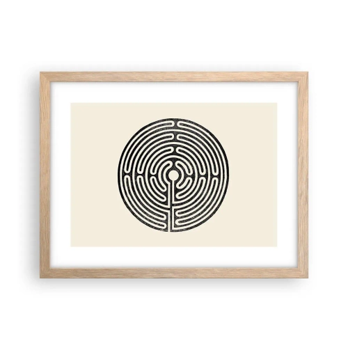 Plakat i ramme af lyst egetræ - Mystisk orden - 40x30 cm