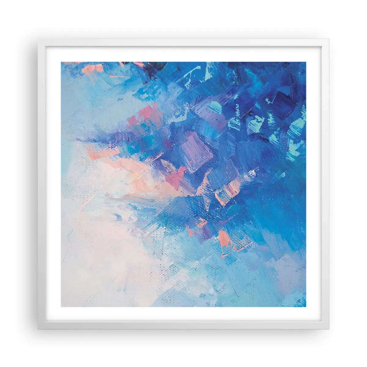 Plakat i hvid ramme - Vinter abstraktion - 60x60 cm