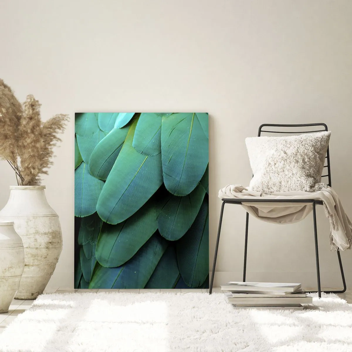 Billede på glas - Papegøjenaturens præcision - 80x120 cm