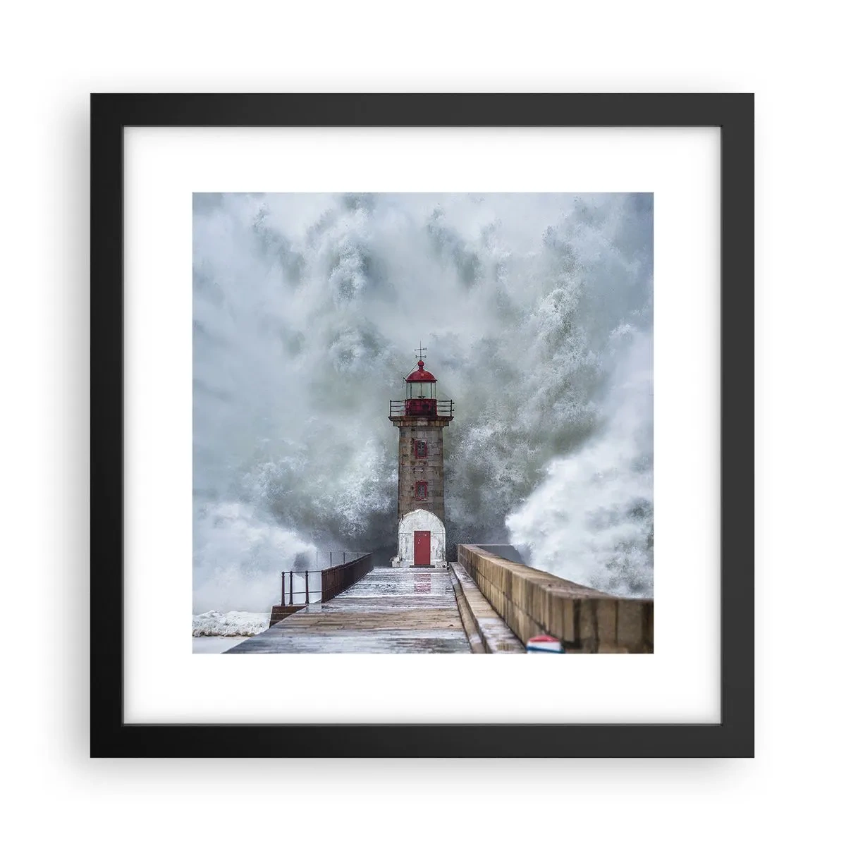 Plakat i sort ramme - Vandets brusen, vindens susen, lyden af vinden - 30x30 cm