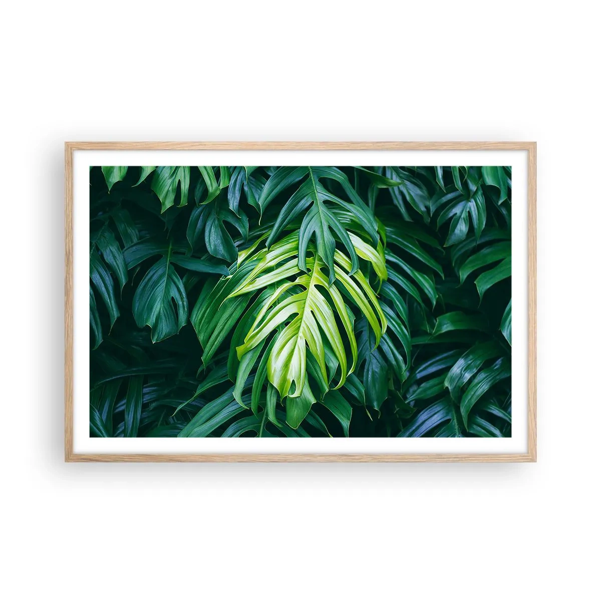 Plakat i ramme af lyst egetræ - Fordyb dig i friskhed - 91x61 cm