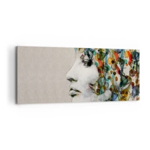 Lærredstryk - Billede på lærred - Hun kom ud af den grå - 100x40 cm