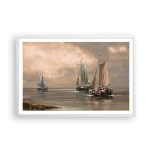 Plakat i hvid ramme - Sømændenes tilbagevenden - 91x61 cm