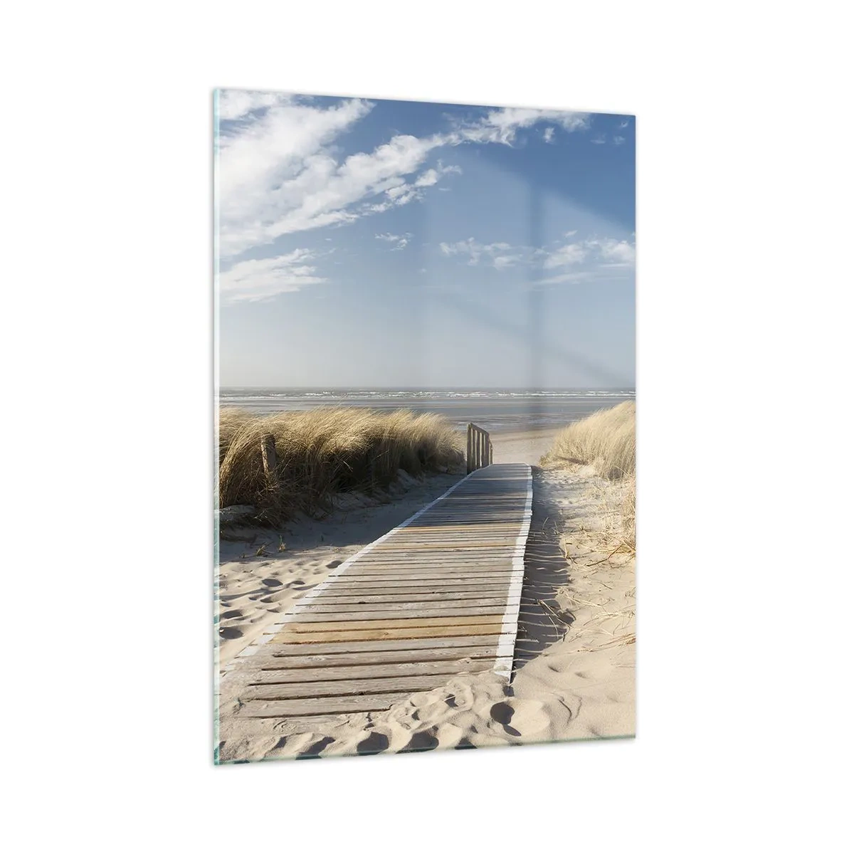 Billede på glas - Bag klitten, i græssets summen - 50x70 cm