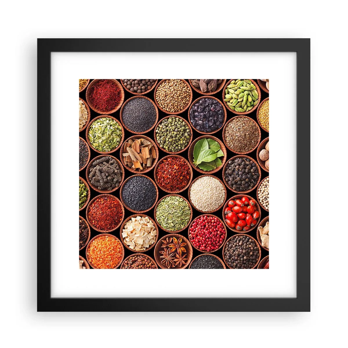 Plakat i sort ramme - Alle verdens smage - 30x30 cm