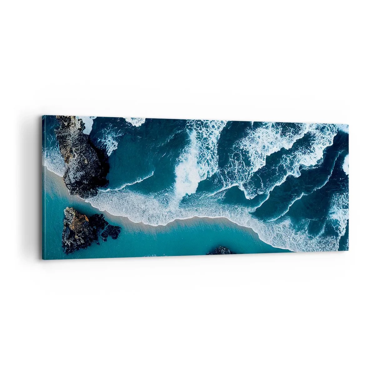 Lærredstryk - Billede på lærred - Svøbt i bølger - 100x40 cm