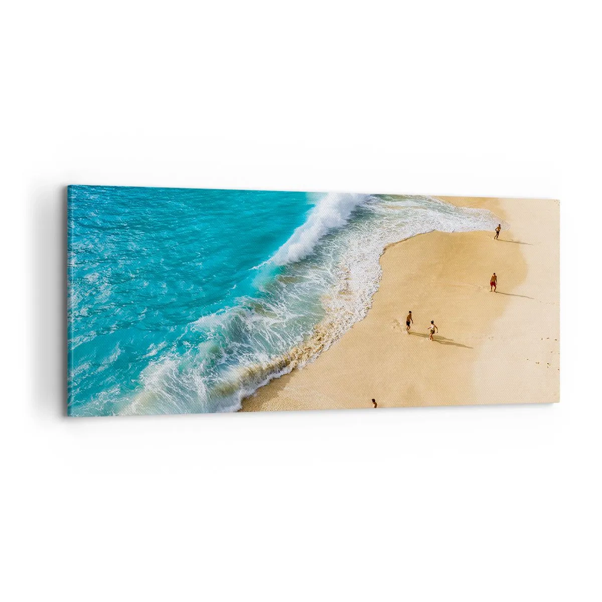 Lærredstryk - Billede på lærred - Og så solen, stranden... - 100x40 cm
