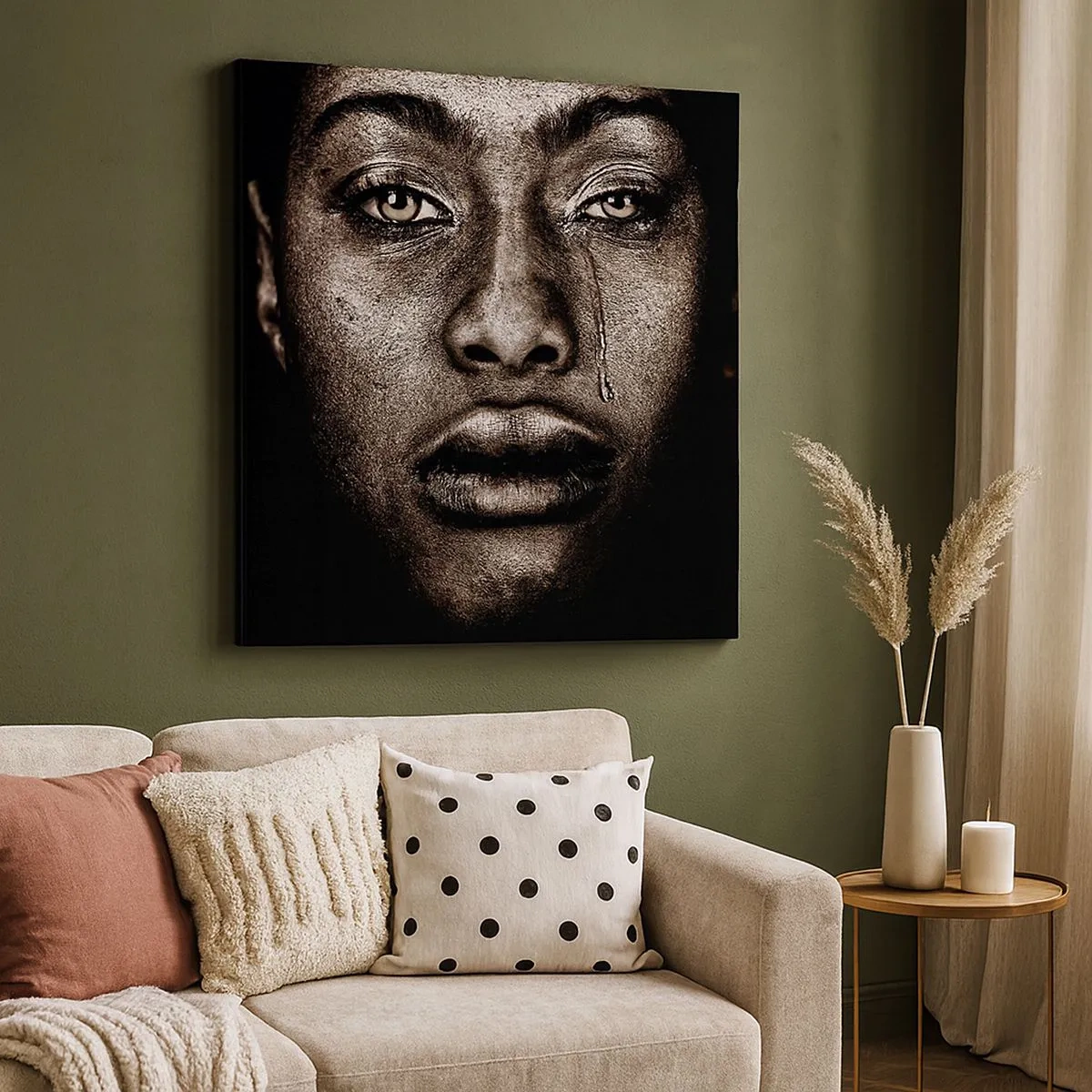 Lærredstryk - Billede på lærred - Én tåre - 30x30 cm