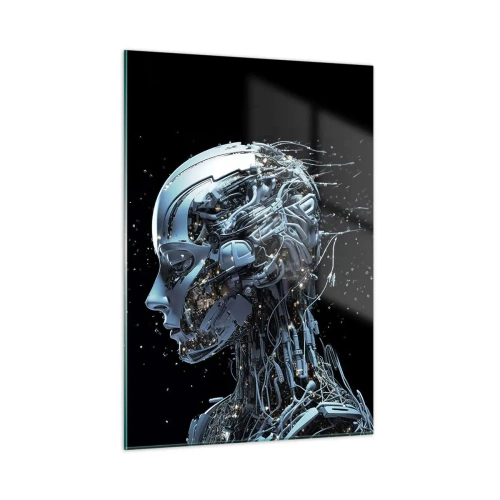 Billede på glas - Teknologi er en kvinde - 50x70 cm