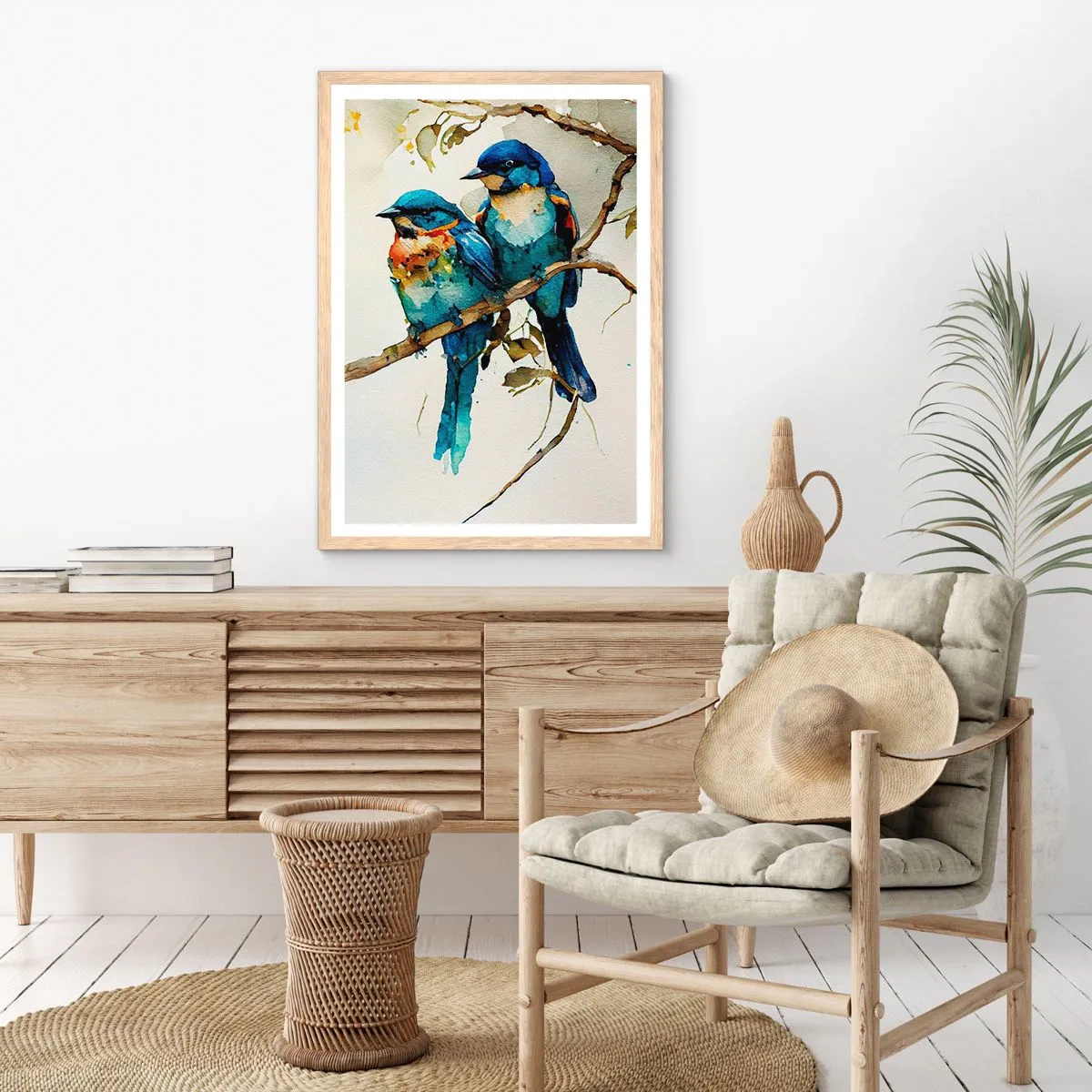 Plakat i ramme af lyst egetræ - Er han fornærmet? - 70x100 cm