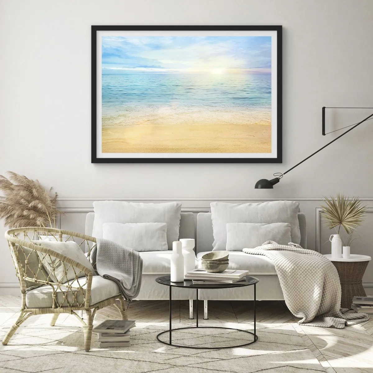 Plakat i sort ramme - Det store blå - 70x50 cm