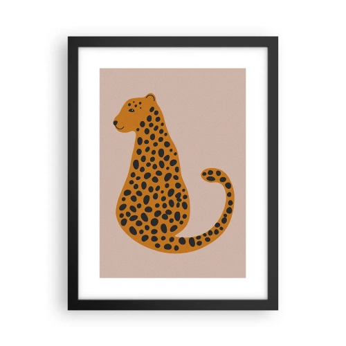 Plakat i sort ramme - Leopardprint er et moderigtigt mønster - 30x40 cm