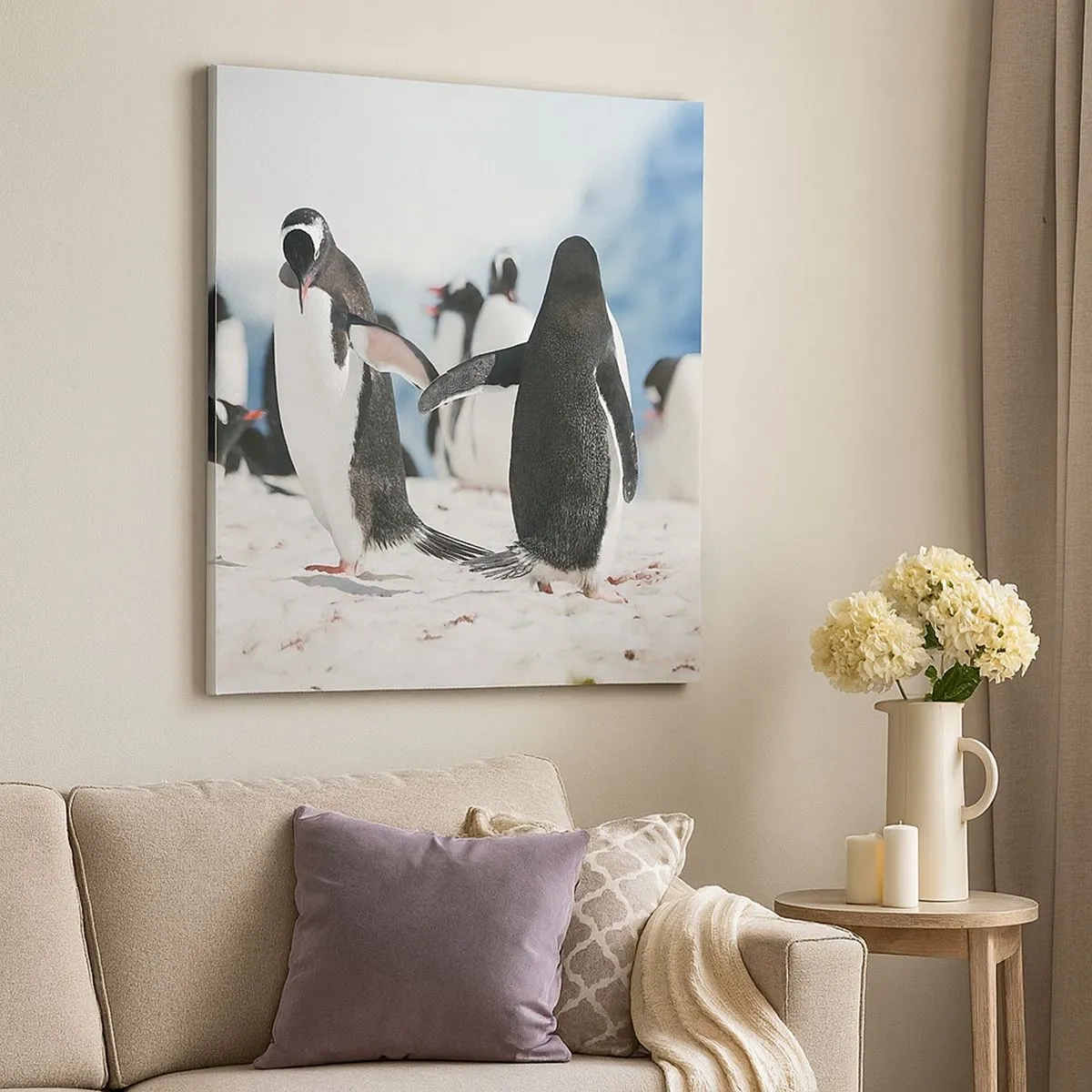 Lærredstryk - Billede på lærred - Danser i sneen - 30x30 cm