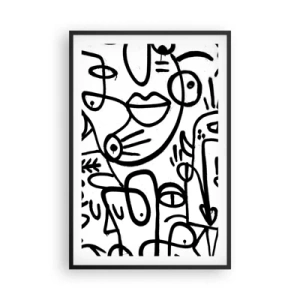 Plakat i sort ramme - Ansigter og luftspejlinger - 61x91 cm