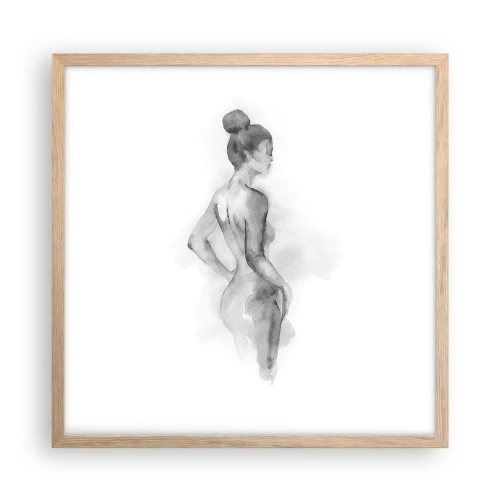 Plakat i ramme af lyst egetræ - Smukt som et maleri - 50x50 cm