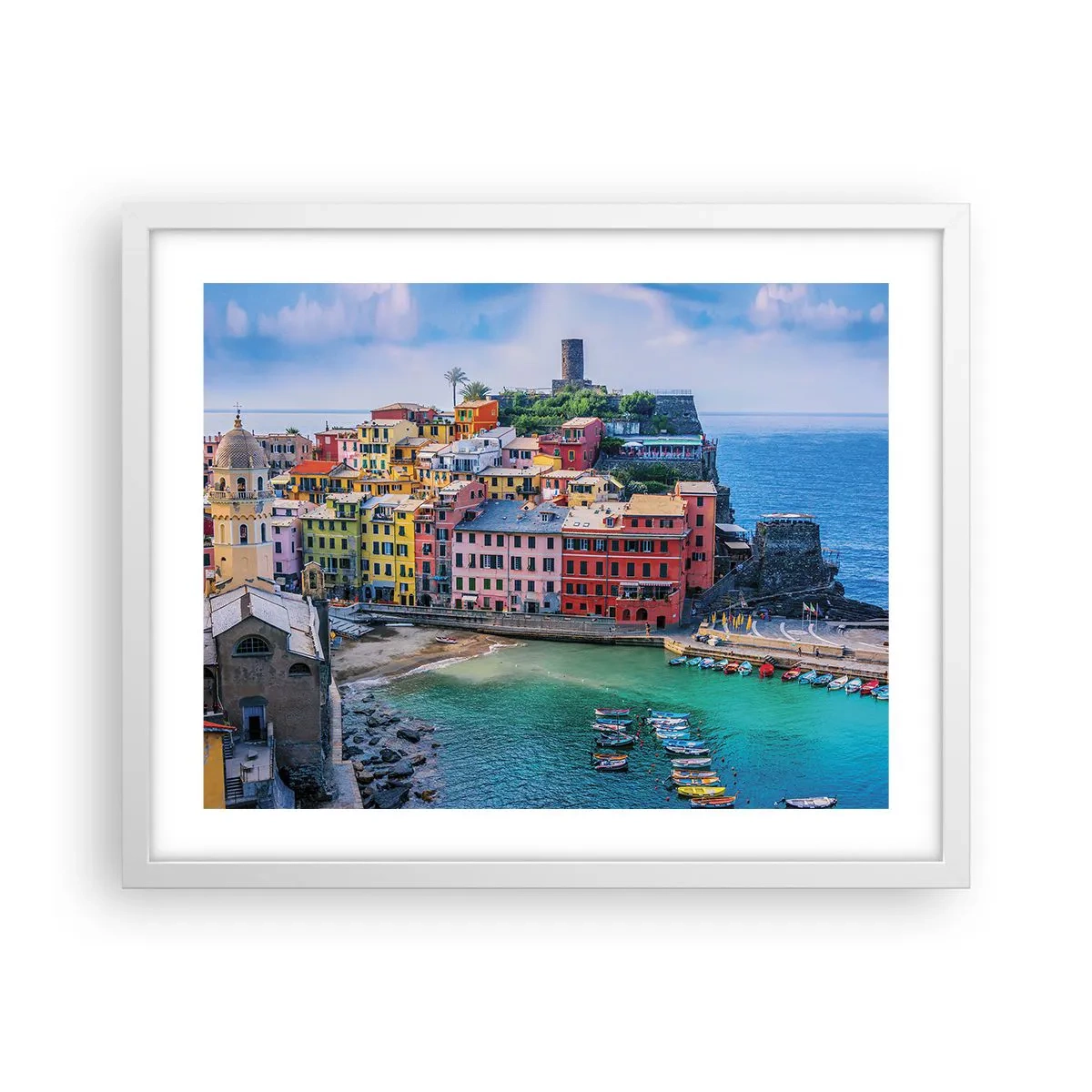 Plakat i hvid ramme - Middelhavets magiske by - 50x40 cm