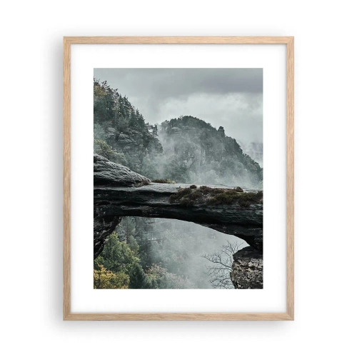 Plakat i ramme af lyst egetræ - Eventyret er ved at begynde - 40x50 cm