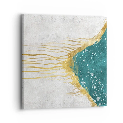Lærredstryk - Billede på lærred - Gyldent tidevand - 40x40 cm