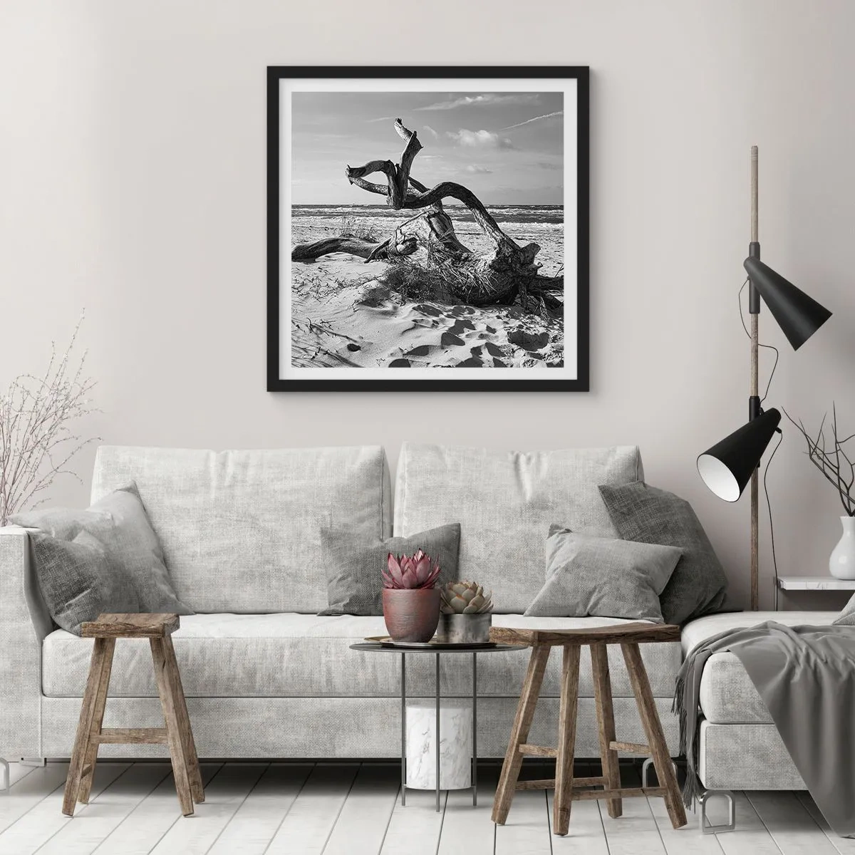 Plakat i sort ramme - Havets skulptur - 30x30 cm