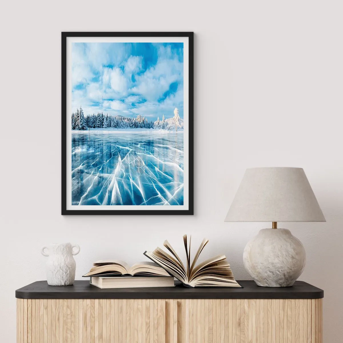 Plakat i sort ramme - En blændende og krystalklar udsigt - 40x50 cm