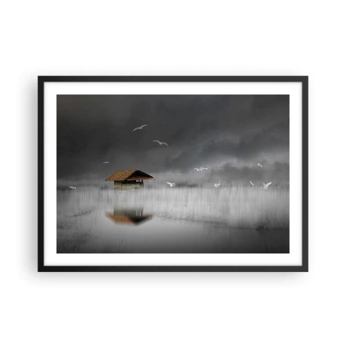 Plakat i sort ramme - Beskyttelse mod regnen - 70x50 cm