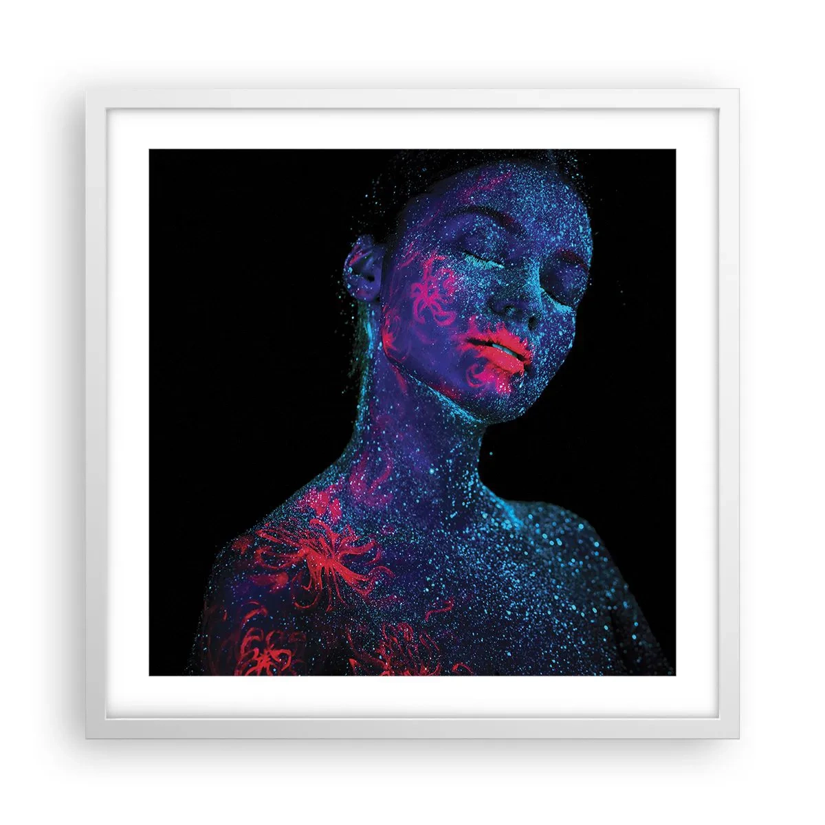 Plakat i hvid ramme - I stjernestøv - 50x50 cm