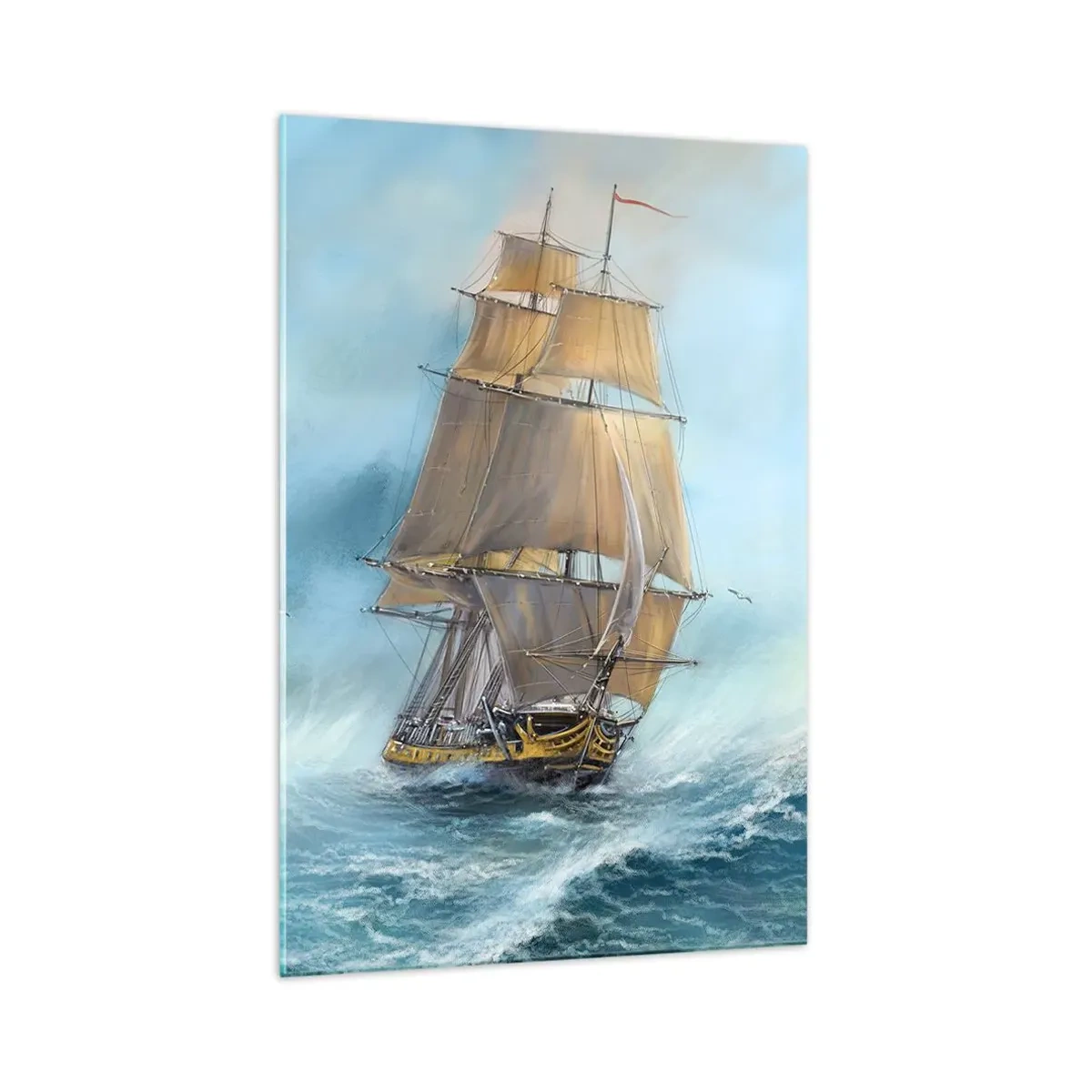 Billede på glas - Bølgende gennem bølgerne - 70x100 cm