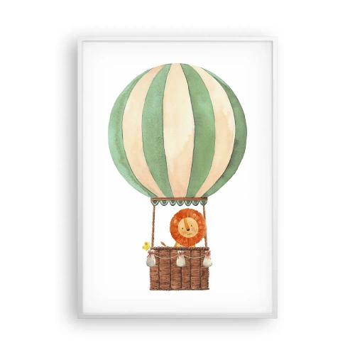 Plakat i hvid ramme - Leons rejser - 70x100 cm
