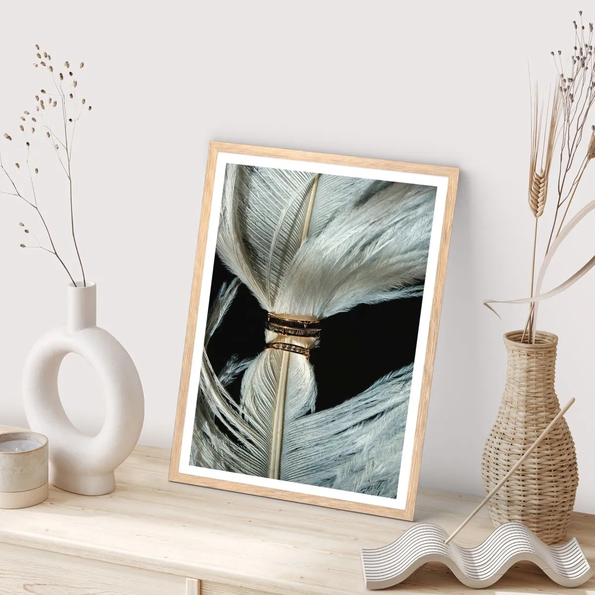 Plakat i ramme af lyst egetræ - ...og jeg vil ikke forlade dig... - 40x50 cm