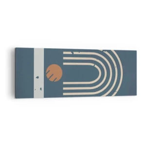 Lærredstryk - Billede på lærred - Geometri på granatæble - 140x50 cm