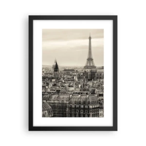 Plakat i sort ramme - Over Paris' hustage - 30x40 cm