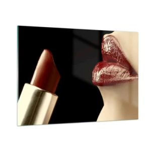 Billede på glas - Karminrødt farves sanselighed og udstråling - 100x70 cm